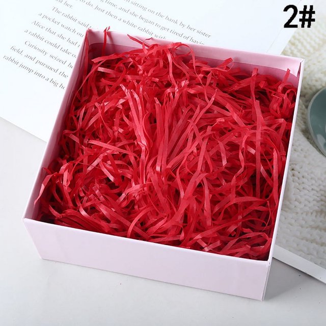 Color raffia grass shredded paper wedding gift bag candy box filler