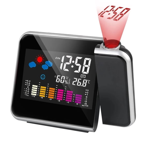 Color screen digital projection color display clock electronic LED rotating projection alarm clock home desktop decoration clock