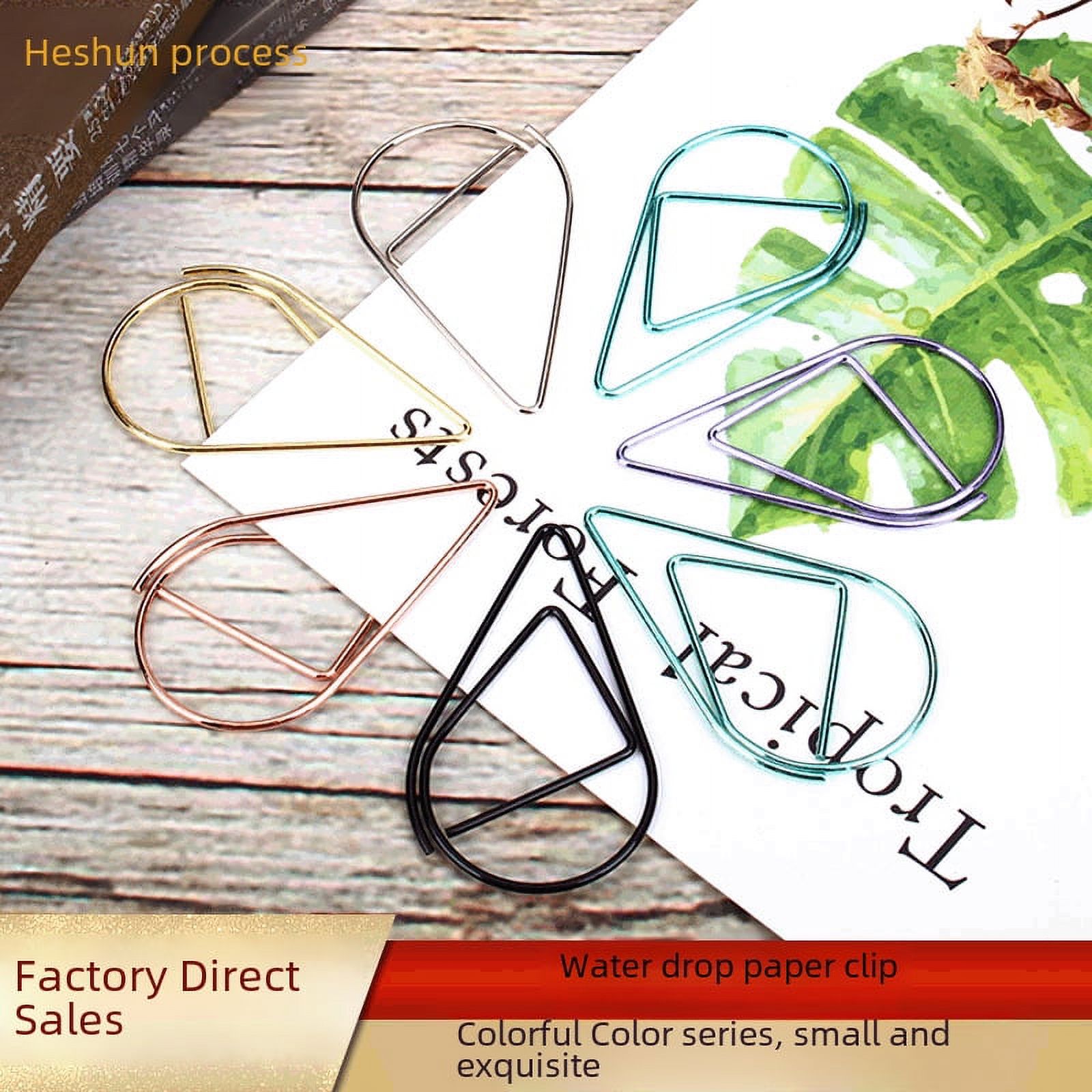 Paper Spring Clips Color small size paper clip drop-shaped electroplating spring steel ...