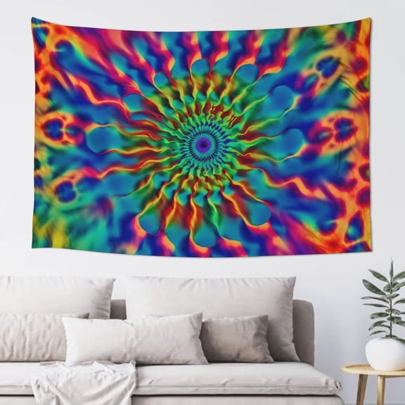 Color tie-dye Print Tapestry Wide Wall Hanging Lightweight Art Tapestry Floral Wall Blanket Vintage Aesthetic Tapestry Soft Mural for Bedroom Dorm Home Wall Art Decor 60x40 Inch