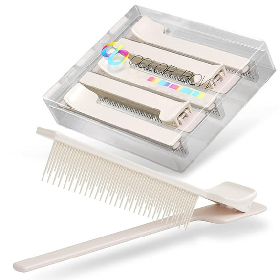 ColorBow® Clip Comb - Light Pink / Apple - 5 Pack Hair Coloring Styling Tools for Highlights Balayage Ombré Trimming Cutting Flat Iron Guide - Hair Straightener Comb Flat Iron Comb Straightening Comb