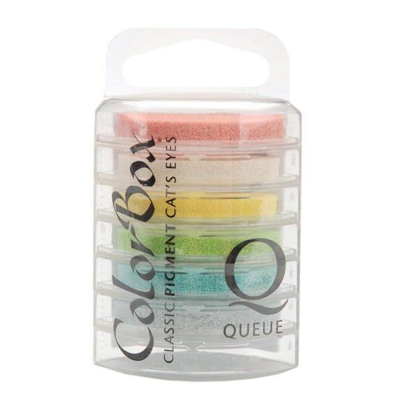 ColorBox Pigment Cat's Eye Ink Pads Queue 6/Pkg-Rainbow Sherbet