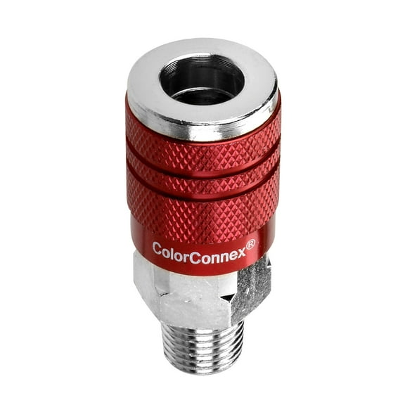 ColorConnex Coupler, Type D, 1/4 Body, 1/4" MNPT, Red