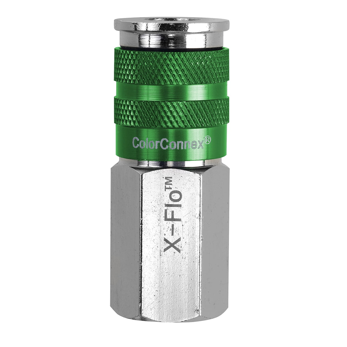 ColorConnex® X-Flo™ Coupler, Type B, 1/4" Body, 1/4" FNPT, Green