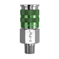 thumbnail image 1 of ColorConnex® X-Flo™ Coupler, Type B, 1/4" Body, 1/4" MNPT, Green, 1 of 5