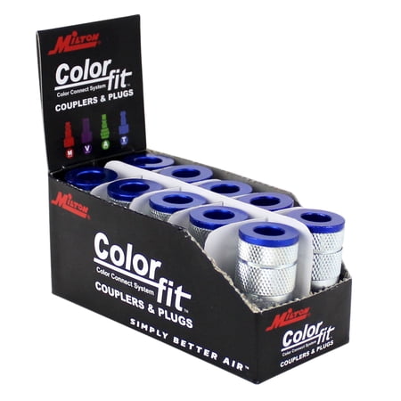 Milton 10-Pack, Bulk T-Style Air Coupler, 1/4-Inch MNPT Male, 300 PSI Steel Quick Connect Air Hose Fittings, Air Compressor Tools