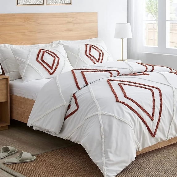 ColorFull House 100 % Cotton Ultra Luxury Tufted Duvet Cover Set , Elegant Tufted Duvet Cover Set with Stylish Textured Design Size Full-XL 90" x 90"