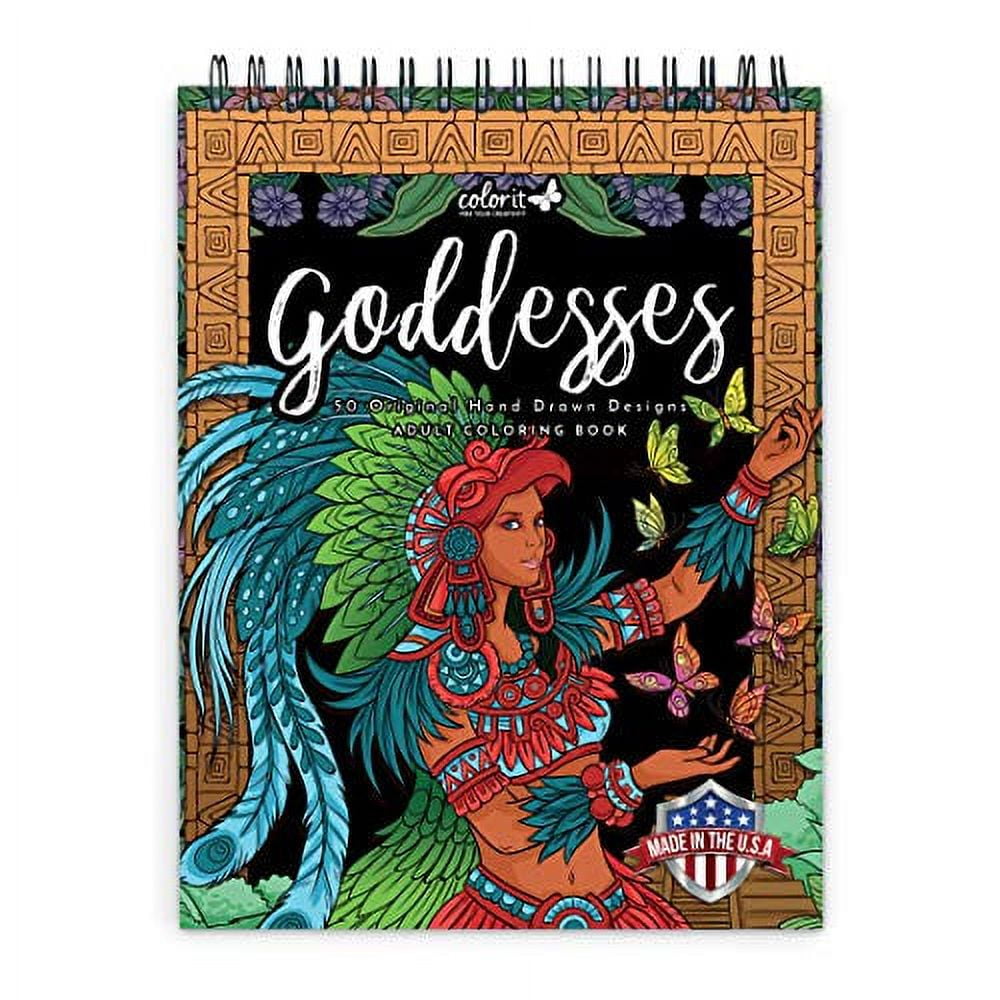 ColorIt Goddesses Adult Coloring Book Spiral Bound, USA Printed