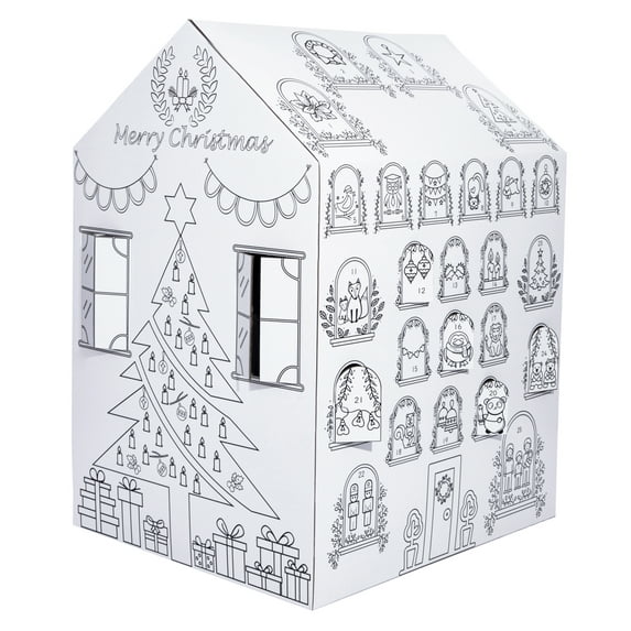 ColorJo “Advent Calendar” Color your Own Playhouse - Spread the Joy and Wonder of Christmas by your Creativity and Imagination. Best Kids Art & Craft for Holiday Season, Perfect Coloring Toy 3+