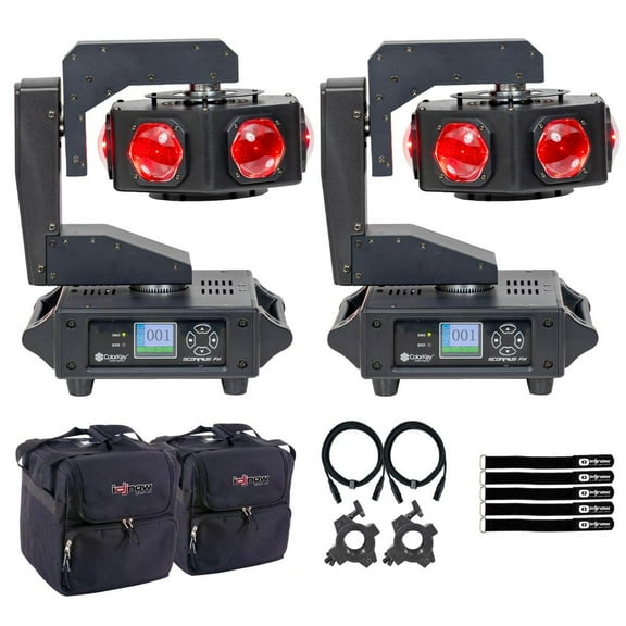 ColorKey CKU-1074 Scorpius FX 240W 4-in-1 RGBW LED Moving Head Effect Light 2-Pack with Bags Package