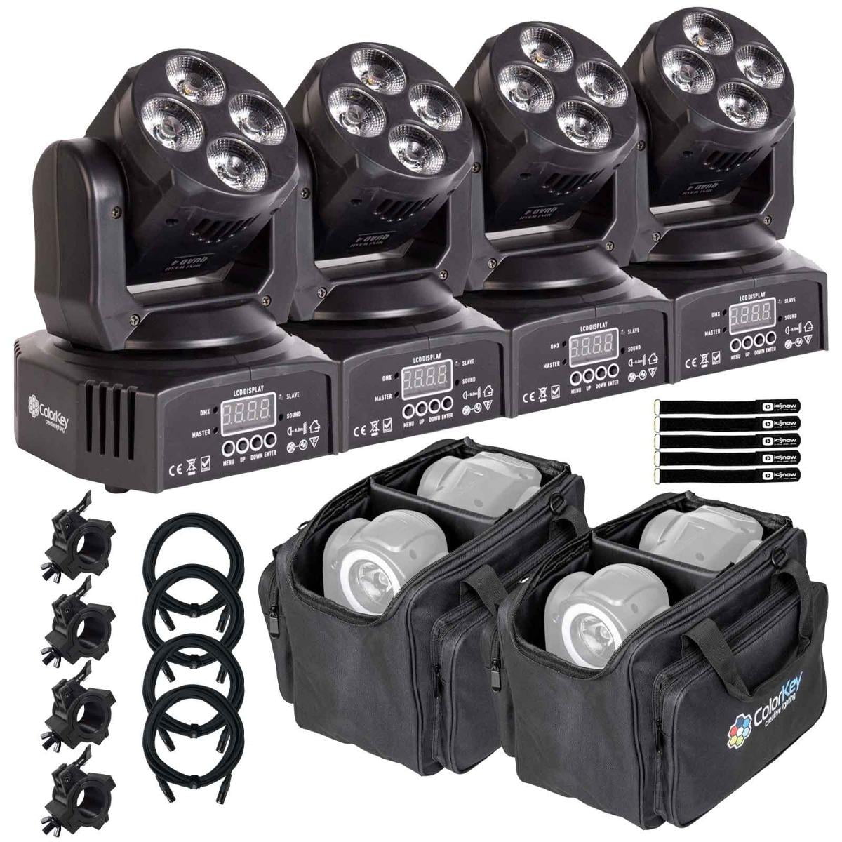 ColorKey CKU-5037 Mover Miniwash QUAD 4 MKII Wash Lights Four Package ...
