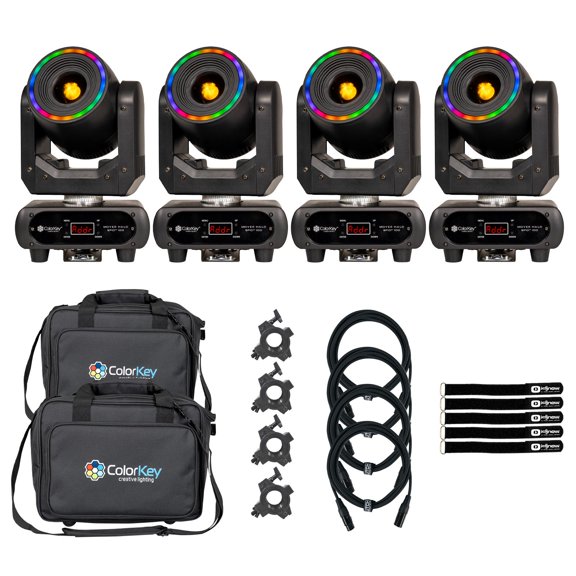 ColorKey CKU-5072 Halo Spot 100 Moving Head Spot Bundle 2-Pack with Bags & Cables Package
