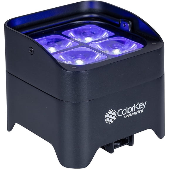 ColorKey CKU-6220 MobilePar Mini Hex 4 MKII 4x12W RGBAW-UV LED Battery-Powered Par Light