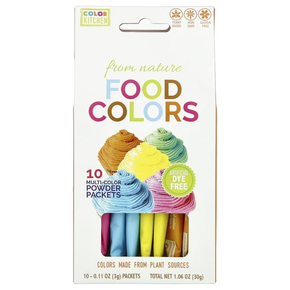 Food Colors From Nature, Multi-Color, 10-Color Packets, 0.088 oz (2.5 g) Each, ColorKitchen