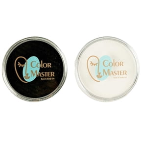 ColorMaster Face and Body Paint Black & White(30gm),Non-Toxic High-Quality Paint for Children and Adults Halloween Makeup, Costumes, Festivals (Black & White)