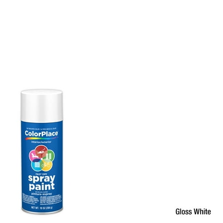 ColorPlace 25000A007 ColorPlace White Gloss 10 oz Spray Paint, Multi-Surface, (1 Piece, 1 Pack)