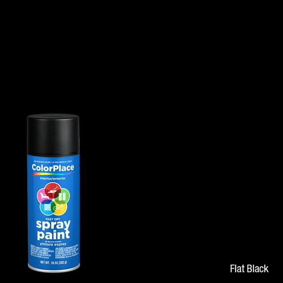 ColorPlace 25004A007 ColorPlace Flat Black 10 oz Spray Paint, Multi-Surface, (1 Piece, 1 Pack)