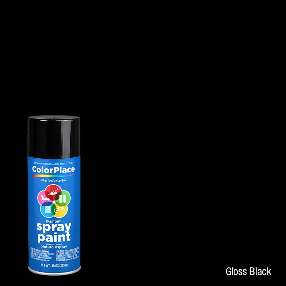 ColorPlace 25008A007 ColorPlace Black Gloss 10 oz Spray Paint,  Multi-Surface, (1 Piece, 1 Pack) 