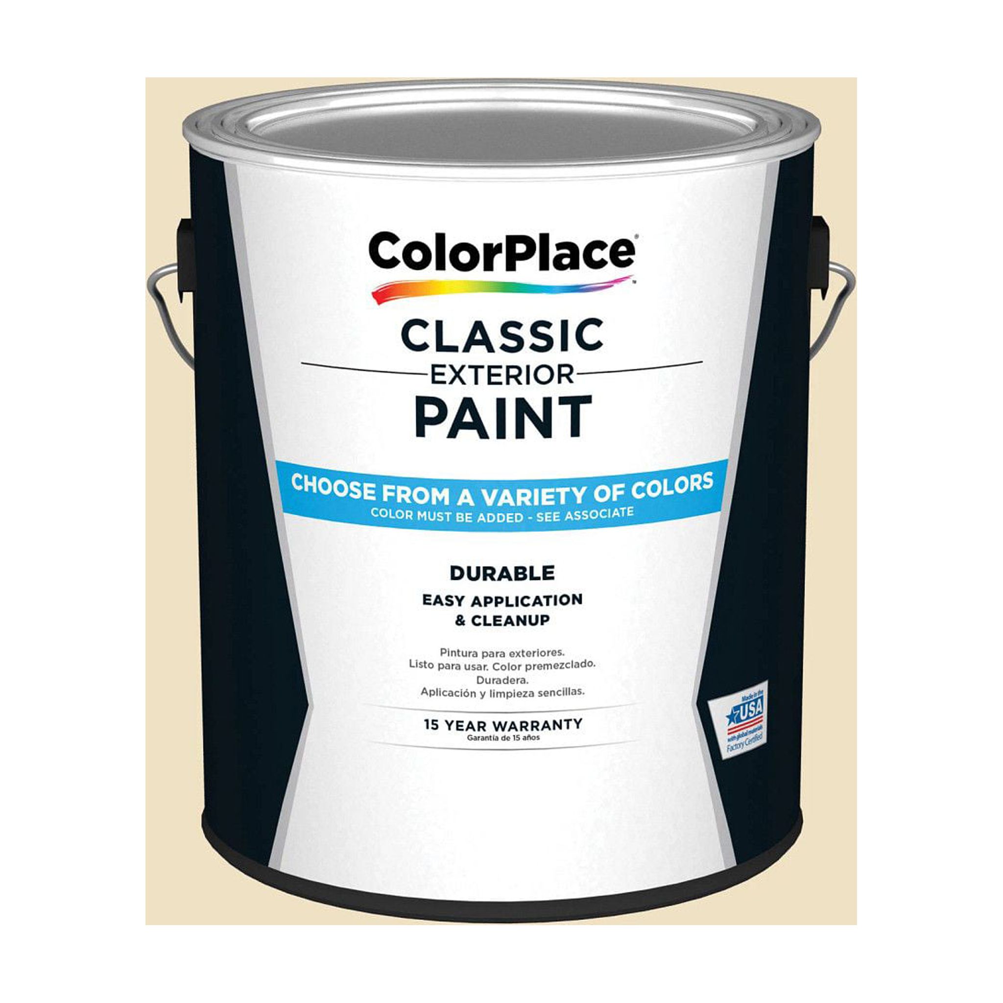 ColorPlace Classic Exterior House Paint, Peachy Cream, Flat, 1 Gallon