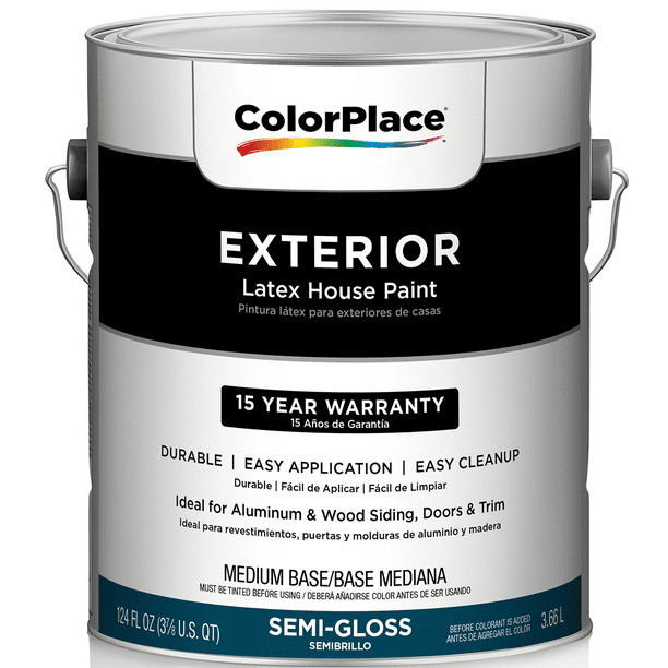 ColorPlace Classic Exterior House Paint, SemiGloss, Medium Base, 1