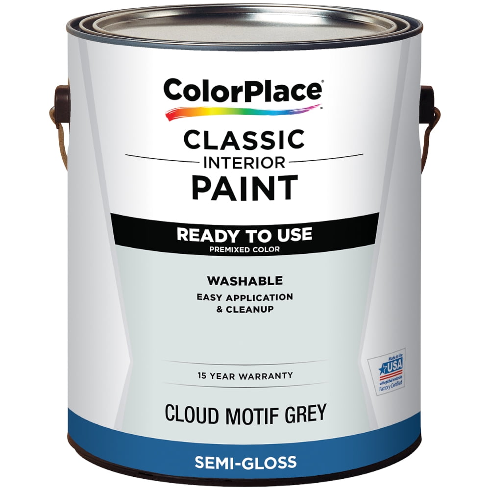 ColorPlace Classic Interior Paint & Primer, Cloud Motif Grey, 1 Gallon