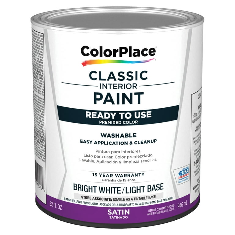 ColorPlace Pre Mixed Ready to Use, Interior Paint, White, Semi-Gloss Finish, 1 Quart ColorPlace Pre Mixed Ready to Use, Interior Paint, White, Semi-Gloss Finish, 1 Quart