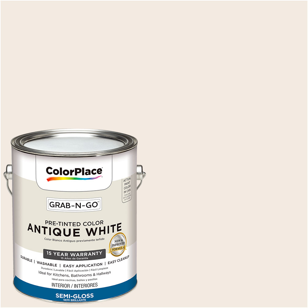 ColorPlace Ready to Use Interior Paint, Antique White, 1 Gallon, Semi-Gloss - image 1 of 4