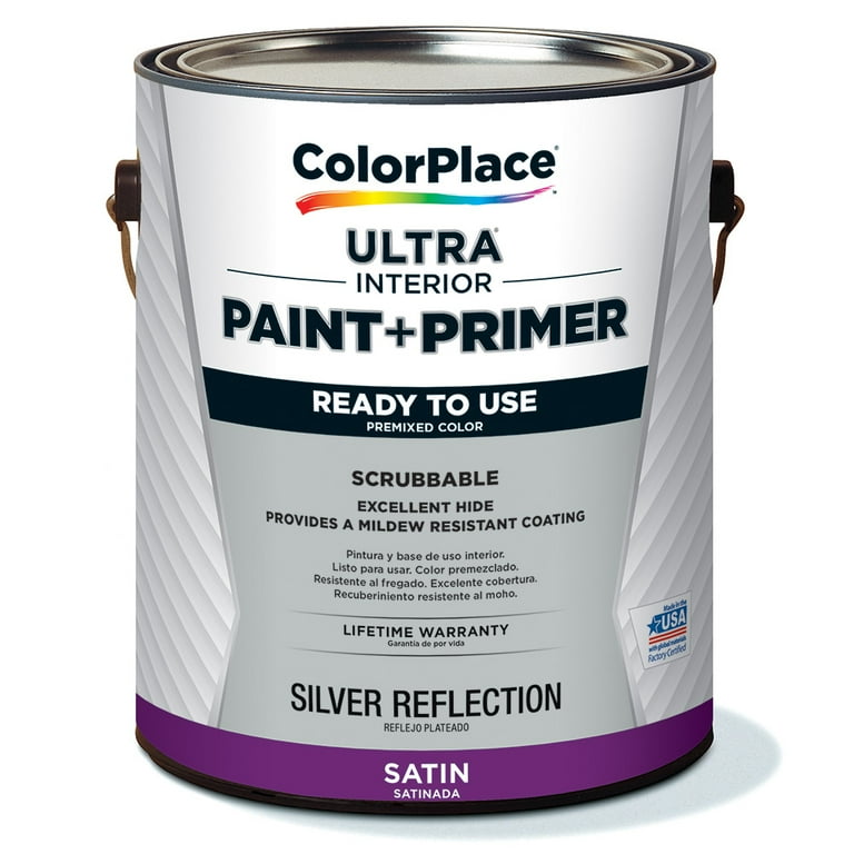 ColorPlace ULTRA Interior Paint & Primer, Silver Reflection, Satin, 1 Gallon ColorPlace ULTRA Interior Paint & Primer, Silver Reflection, Satin, 1 Gallon