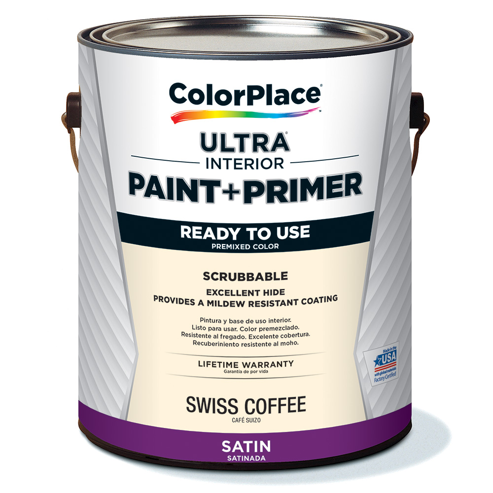 ColorPlace ULTRA Interior Paint & Primer, Swiss Coffee, Satin, 1 Gallon