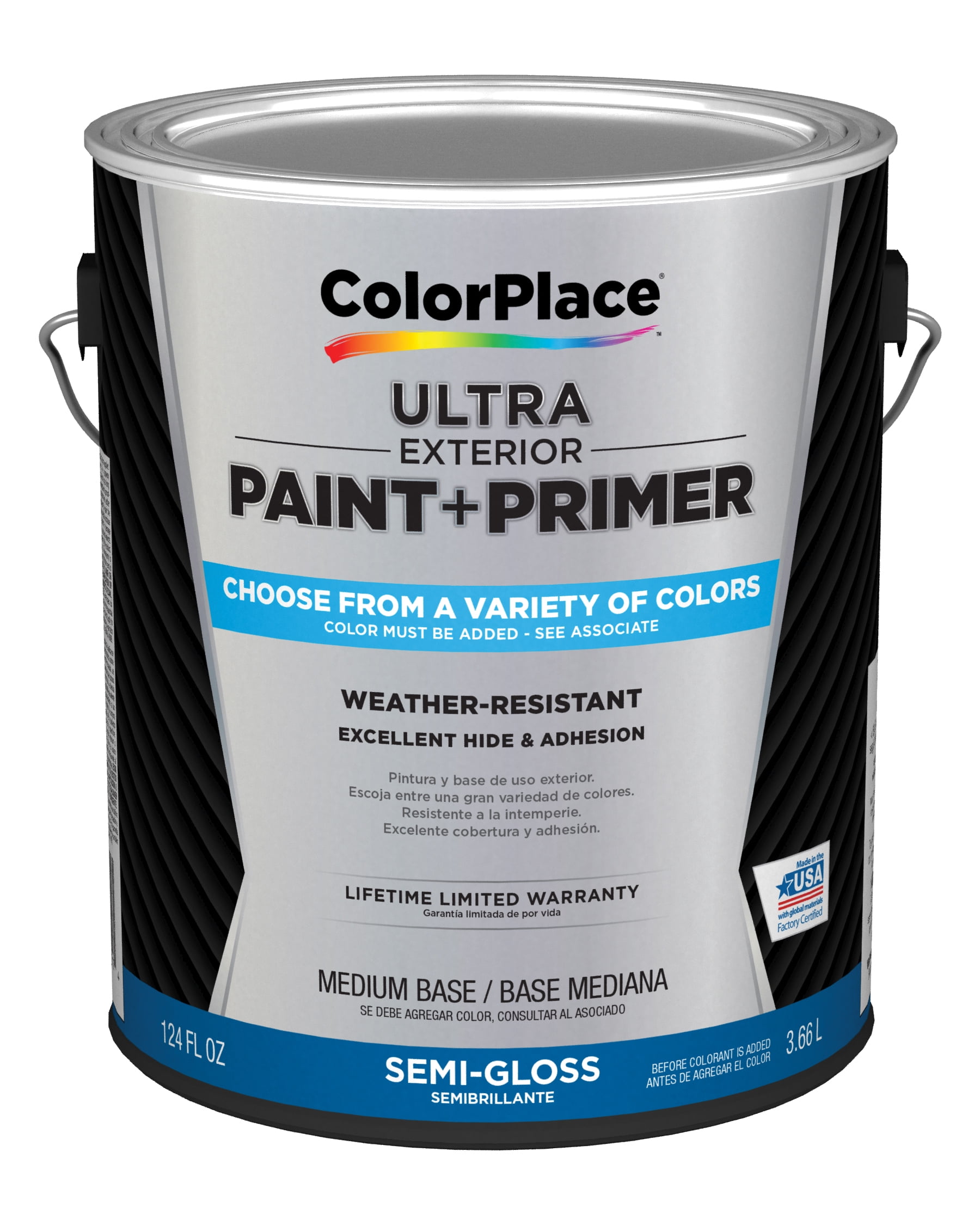 ColorPlace Ultra Exterior Paint & Primer, SemiGloss, Medium Base, 1