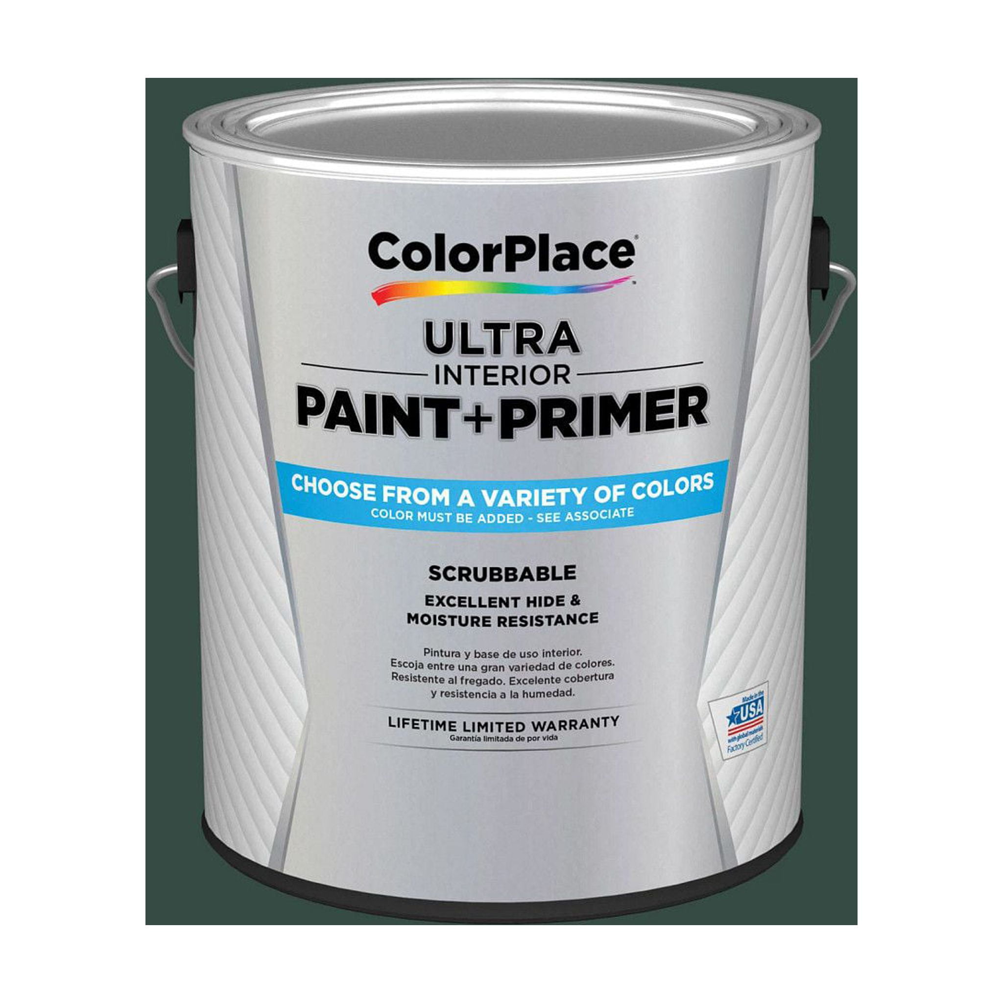 ColorPlace Ultra Interior Paint & Primer, Dark Hunter Green, Flat, 1