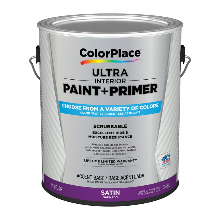 ColorPlace Ultra Interior Paint & Primer, Satin, Accent Base, 1 Gallon 