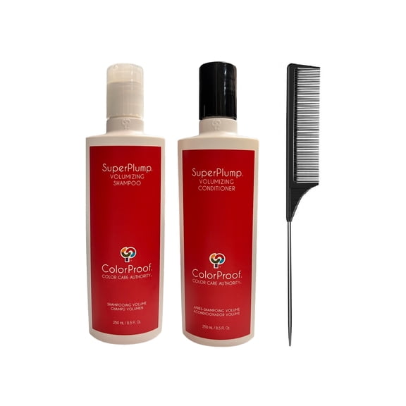 ColorProof SuperPlump Volumizing Shampoo 10.1oz + Conditioner 8.5oz (With Free Tail Comb)