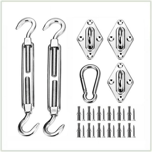 ColorTree 6 Inch Hardware Kit for Triangle Sun Shade Sail Canopy, 316 Military-Grade Stainless Steel