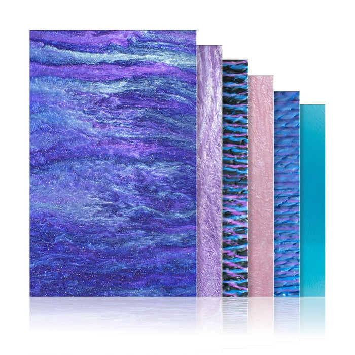ColorWave Acrylic Variety Pack – CO₂ Laser Variety Pack, 6 Sheets – 12x19" – 1/8” (2.6mm) Thick – Patterned Botanical Designs – Glowforge Compatible - Craft Closet Brand