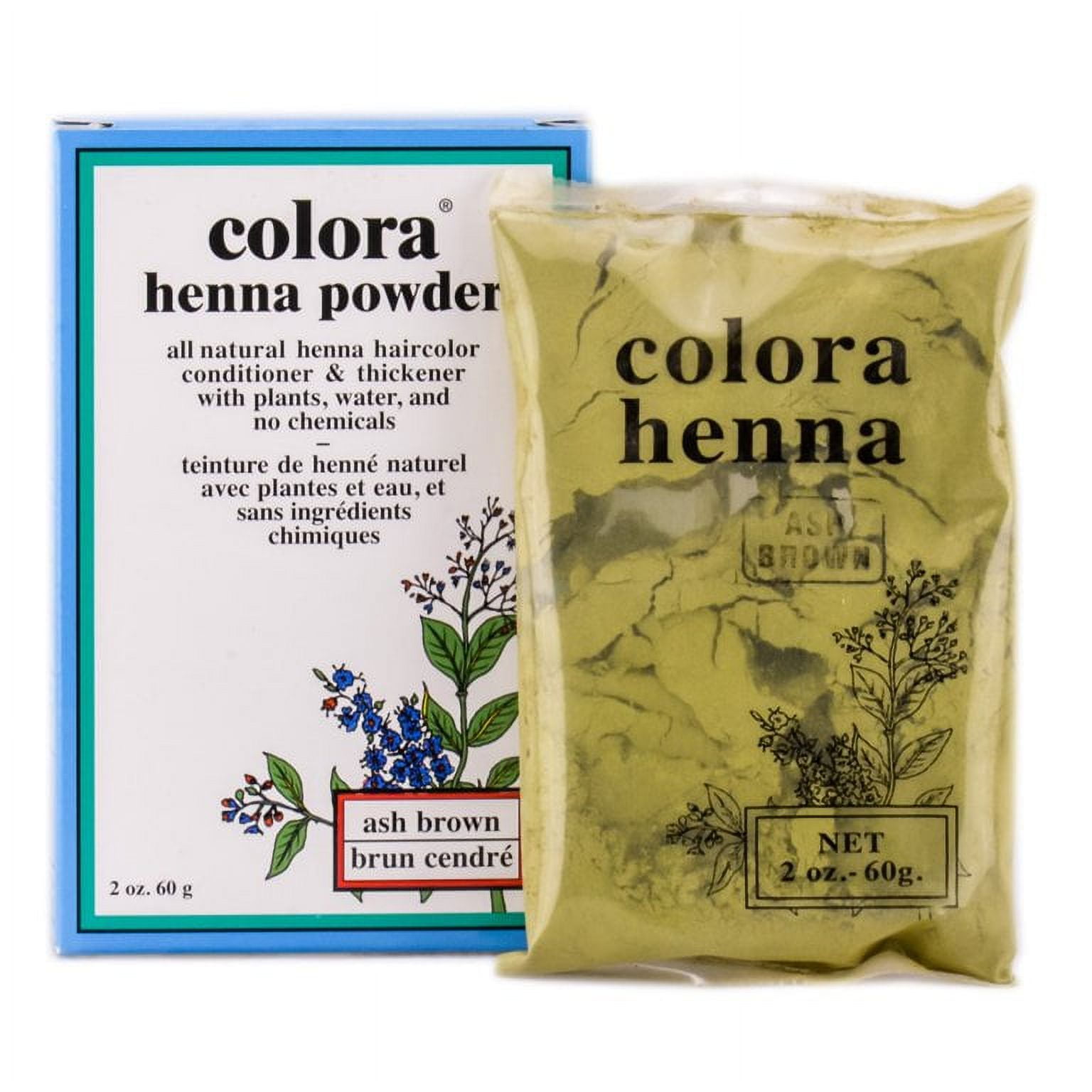 Colora Henna Powder Hair Color [ ASH BROWN ] 2 Oz. * BEAUTY TALK LA