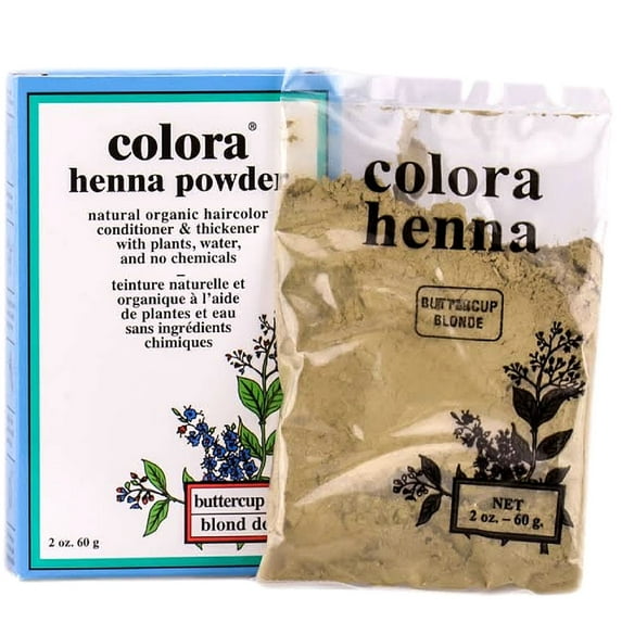 Colora Henna Powder Hair Color, Buttercup Blonde, 2 Oz, Pack of 2