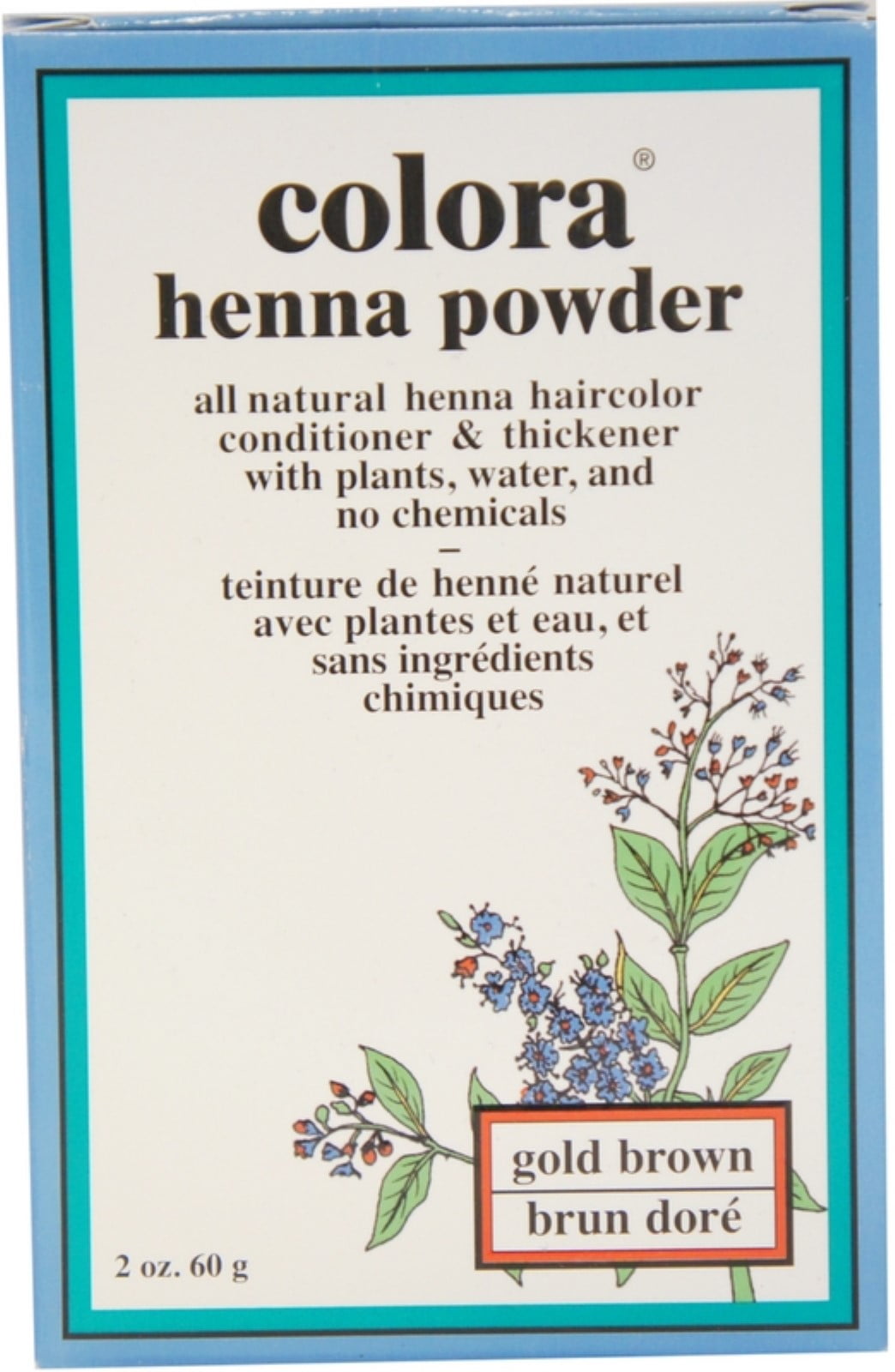 Colora Henna Powder Hair Color Gold Brown, 2 oz (Pack of 2)