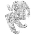 thumbnail image 1 of Colorable Pajamas for Boys Girls Toddler Diy Hand Painted Homewear Set Long Sleeve Crew Neck Top with Pajamas Pants Girls' Fashion Pajamas Set 2-3 Years, 1 of 4