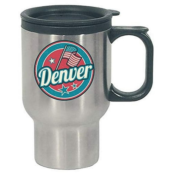 Colorado - American Flag - Denver Mountains Snow State Pride - Stainless Steel Travel Mug