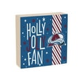 thumbnail image 1 of Colorado Avalanche 6" Holiday Wood Plock Shelf Sign, 1 of 3