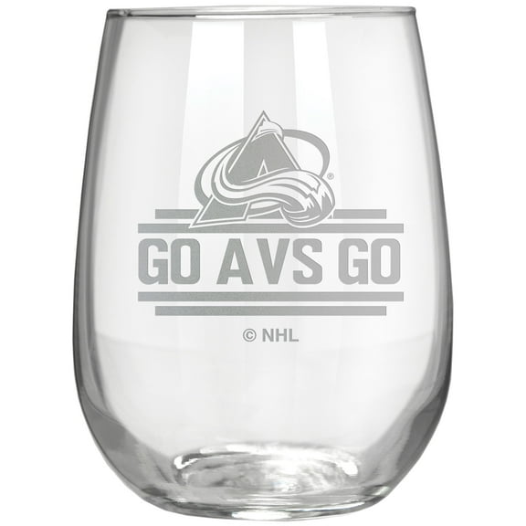 Colorado Avalanche Etched 17oz. Rally Cry Stemless Wine Glass