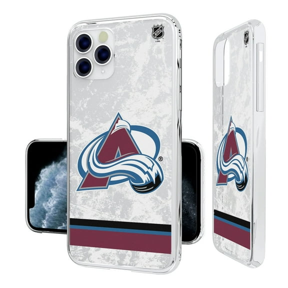 Colorado Avalanche iPhone Stripe Clear Ice Case