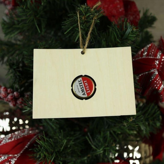 Torched Colorado Beer Cap Map Ornament Christmas Tree Hanging Cork Decor