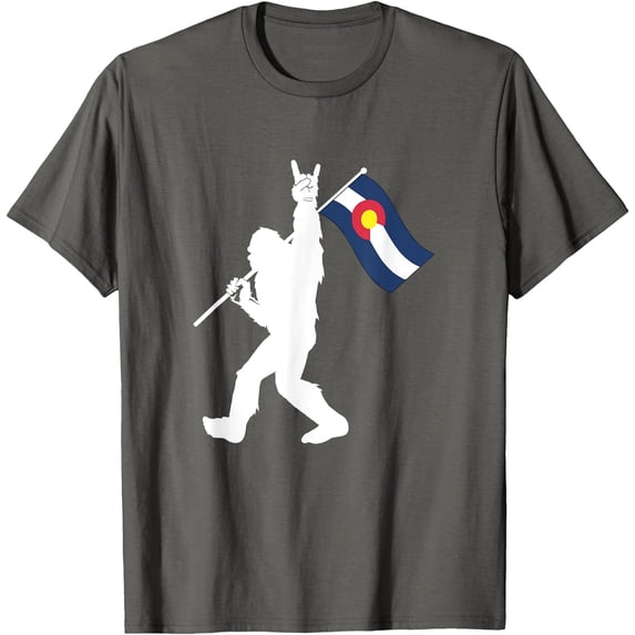 Colorado Bigfoot Rock and Roll Gift for Squatch Believers Unisex T-Shirt for Men Women Kids Toddler,Charcoal Color,Size 2XL