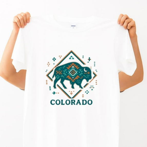 Colorado Buffalo Southwestern Tribal Art Football Unisex T-Shirt, up to size 5XL