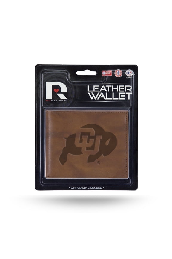 Colorado-Buffalo's Embossed Brown Leather Billfold Wallet