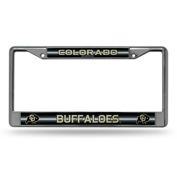 Colorado Buffaloes Sparkly Glitter Bling Look Chrome License Plate Frame