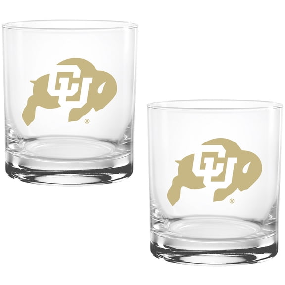 Colorado Buffaloes Vintage Sketch 14oz 2-Pack Glass Set