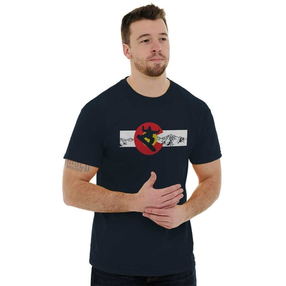 Colorado C Flag CO Snowboard Souvenir Men's Graphic T Shirt Tees Brisco Brands L